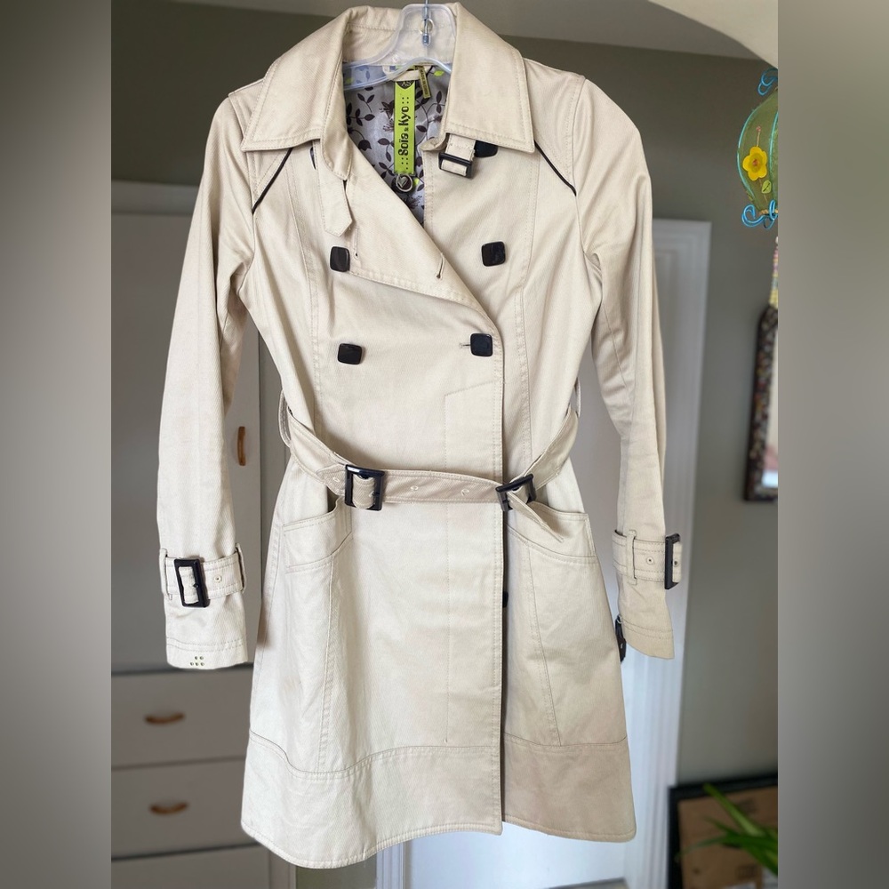 Soia & Kyo Beige Light Coat with Belts